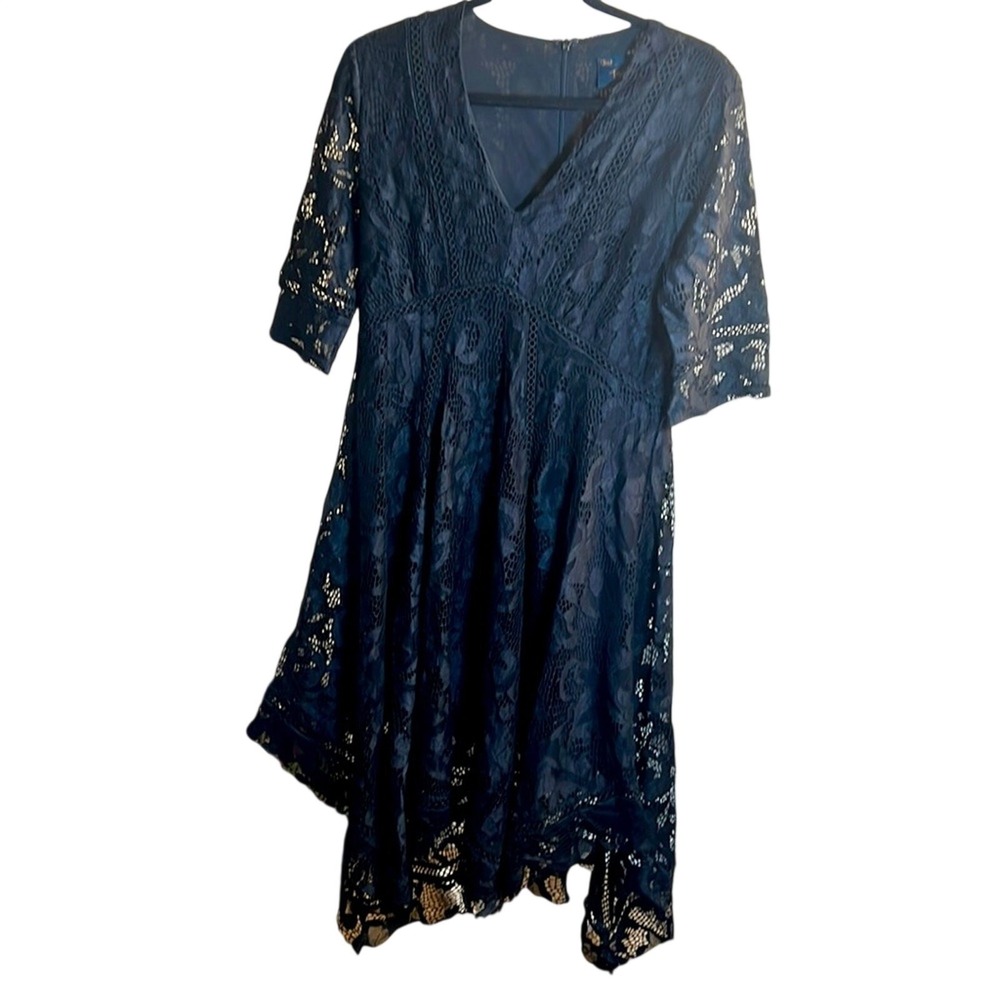 Just Taylor Women's Lace Midi Dress Size 8‎ Black Goth Whimsigoth